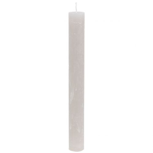 Floristik24 Koniska ljus enfärgade grå 34mm x 300mm 4 st