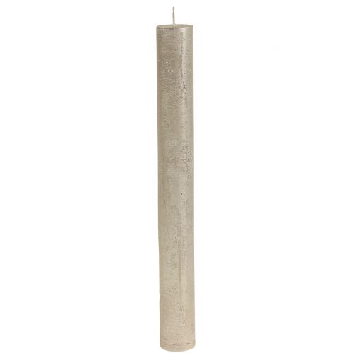Floristik24 Taper ljus enfärgad champagne 34mm x 300mm 4 st