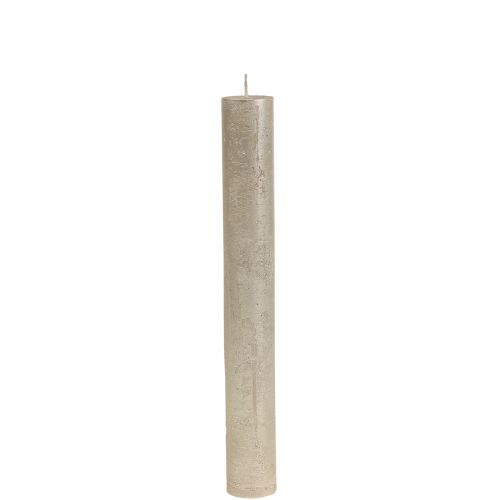 Floristik24 Taper ljus enfärgad champagne 34mm x 240mm 4 st