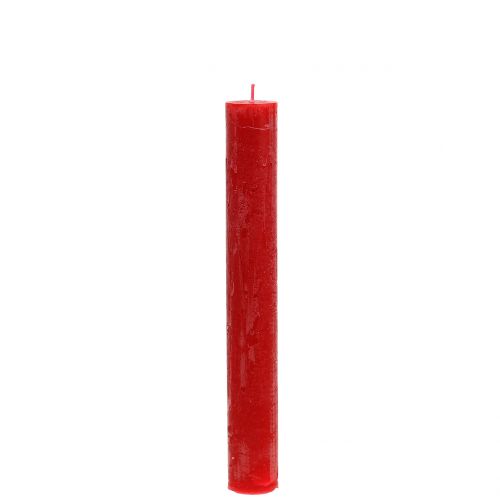 Floristik24 Koniska ljus färgade röda 34mm x 240mm 4 st