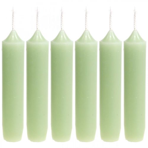 Floristik24 Ljus korta gröna ljus mint Ø22/110mm 6st