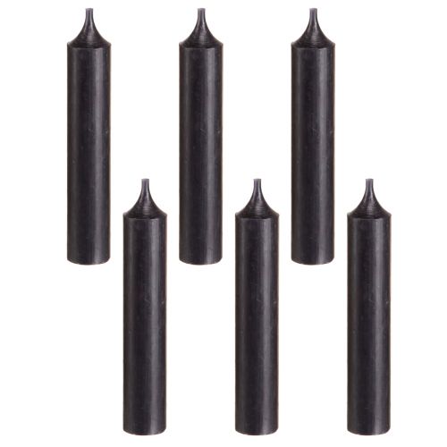 Artikel Koniska ljus korta små ljus svarta 110mm Ø21mm 6 st gäng