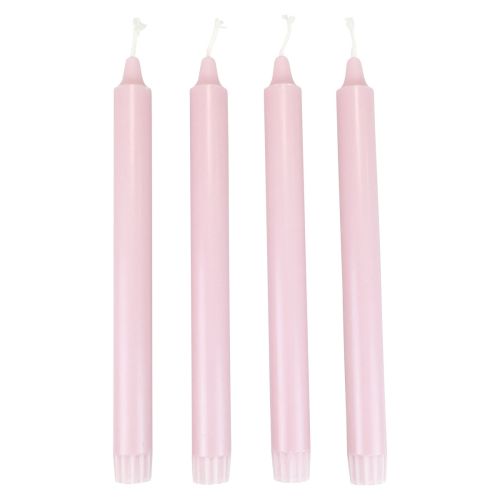 Floristik24 PURE Taper Candles Antik Rosa Wenzel Candles Rosa 250/23mm 4 st