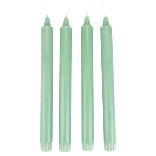 Floristik24 PURE Taper Candles Green Emerald Wenzel Candles 250/23mm 4st