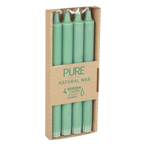 Artikel PURE Taper Candles Green Emerald Wenzel Candles 250/23mm 4st
