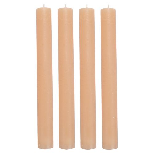 Floristik24 Koniska ljus enfärgade persikoljus orange 34×300mm 4 st
