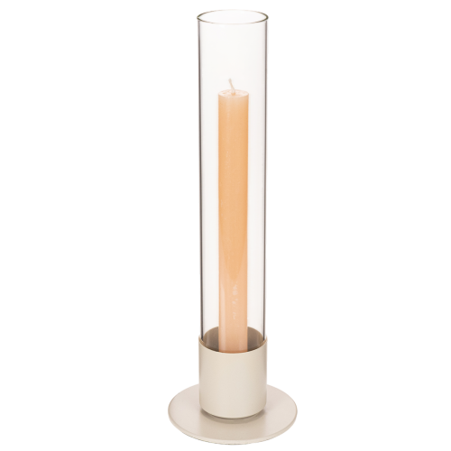 Modern konisk ljusstake med glascylinder och bas, 31 cm | Floristik24.se