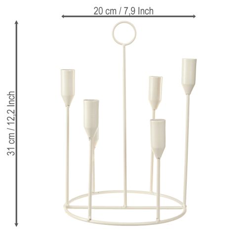 Artikel Konisk ljushållare 6 ljus ljushållare grå Ø20cm H31cm