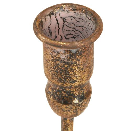 Artikel Antik pinnljushållare för 4 ljus guld 18×18cm H16,5cm