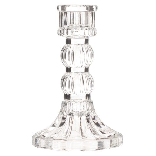 Transparent ljusstake, klassisk design, bordsdekoration, 12 cm, 2 stycken | Floristik24.se