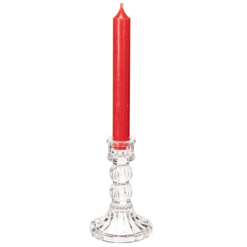 Transparent ljusstake, klassisk design, bordsdekoration, 12 cm, 2 stycken | Floristik24.se