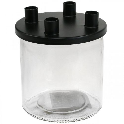Ljusstake glas Stav ljusstake dekorationsglas H11cm Ø10cm