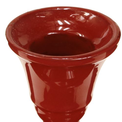 Artikel Röd ljusstake i metall Ø8,5cm H7cm