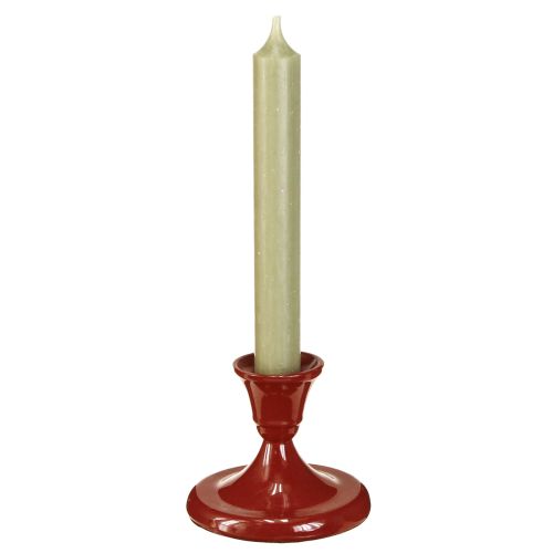 Artikel Röd ljusstake i metall Ø8,5cm H7cm