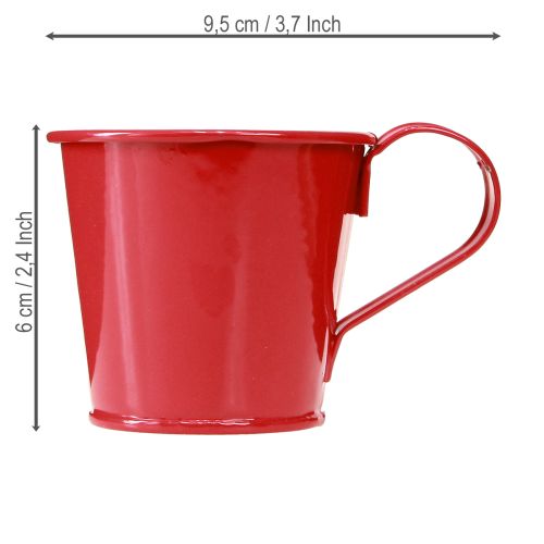 Artikel Metallljushållare kopp röd H6cm 6 st
