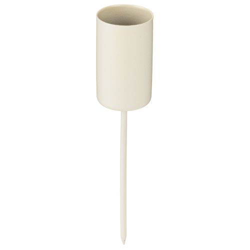 Metallljusstake på pinne, beige, H11cm, 4 stycken
