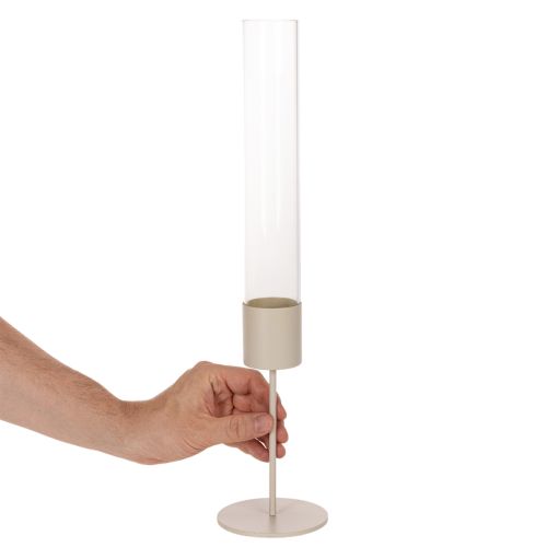 Modern 45 cm cylinderformad ljusstake i glas | Floristik24.se