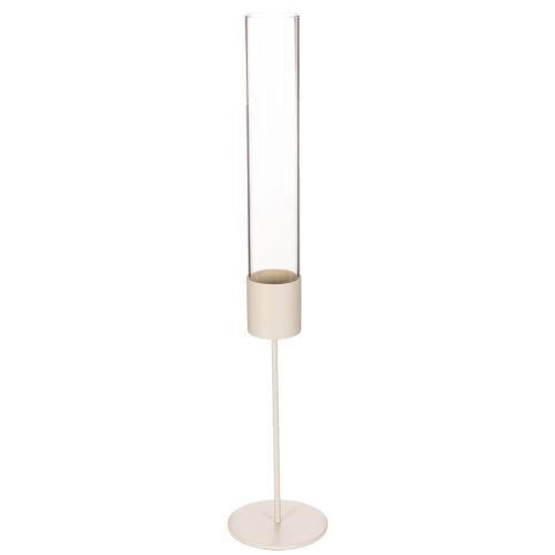 Ljusstake med glascylinder på metallbas 50 cm köpa | Floristik24.se