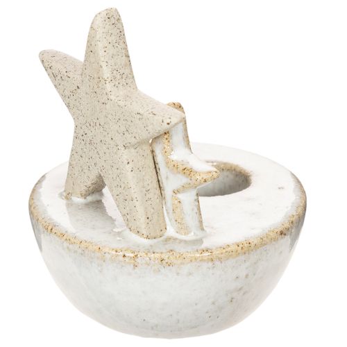 Keramiska stjärnljusstakar, juldekoration, 11 cm, 2 stycken | Floristik24.se