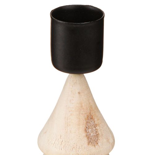 Artikel Ljusstake julgransdekoration trä naturfärgad H13cm 4 st
