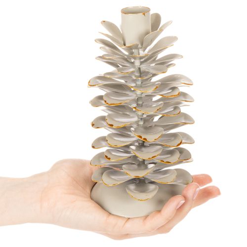 Ljushållare i kottedesign för koniska ljus, 17 cm | Floristik24.se