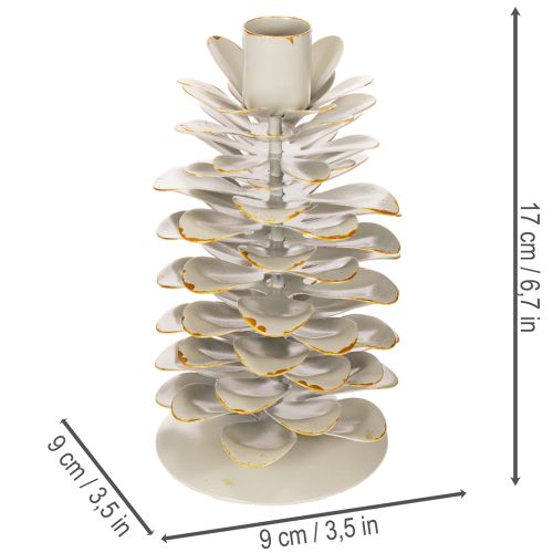 Ljushållare i kottedesign för koniska ljus, 17 cm | Floristik24.se