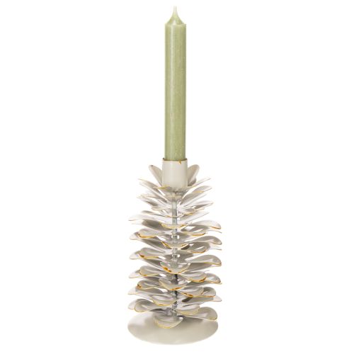 Ljushållare i kottedesign för koniska ljus, 17 cm | Floristik24.se