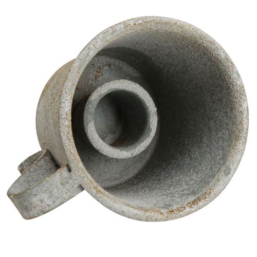 Artikel Avsmalnande ljusstake vintage kopp metallgrå Ø7cm H6cm 2st