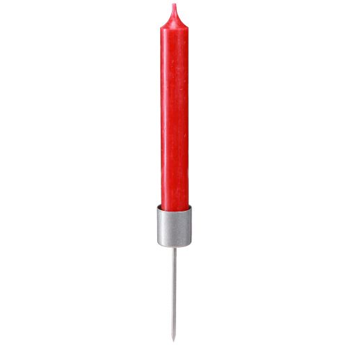 Artikel Stickljushållare för att plugga ljusstake silvergrå Ø2,5cm H11cm 16 st