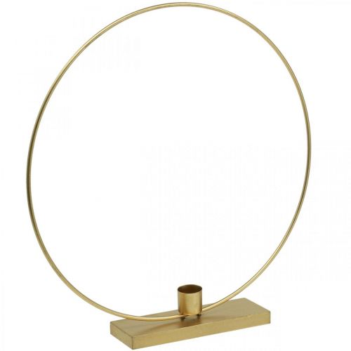 Floristik24 Dekorativ ring metall ljushållare Deco Loop Golden Ø30cm