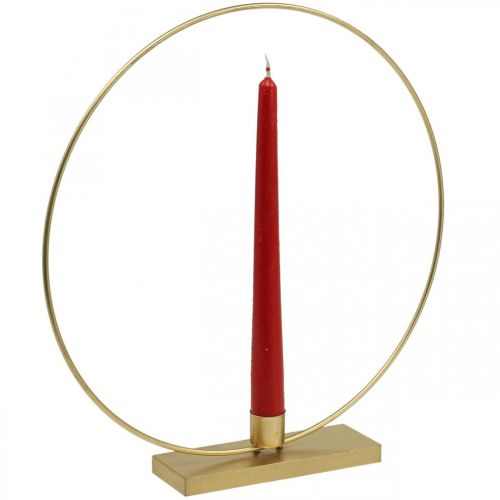 Floristik24 Dekorativ ring metall ljushållare Deco Loop Golden Ø30cm