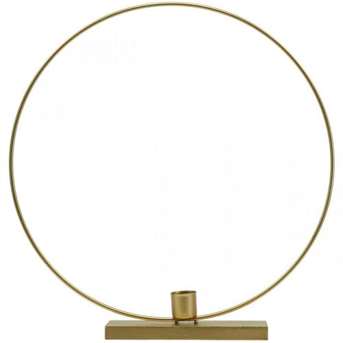 Floristik24 Dekorativ ring metall ljushållare Deco Loop Golden Ø30cm