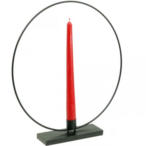 Floristik24 Dekorativ ring metall ljusstake deco loop svart Ø30cm