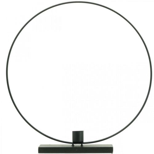 Floristik24 Dekorativ ring metall ljusstake deco loop svart Ø30cm