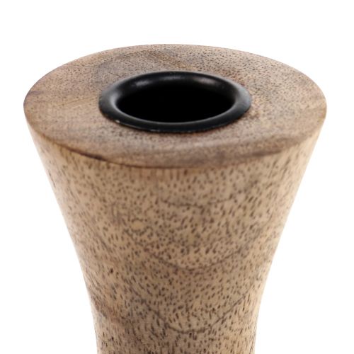 Artikel Stickljusstake träljusstake natur Ø6cm H20cm