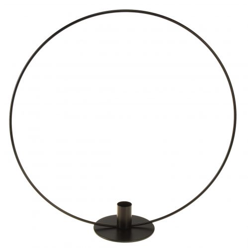 Ljusstake metall svart dekorativ ring för stående Ø35cm