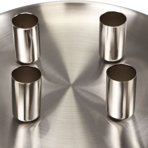 Floristik24 Ljusstake silver Ø2,5cm ljusplatta metall Ø23cm