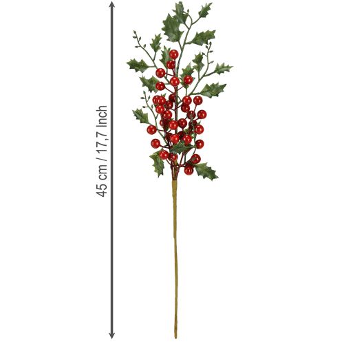 Artikel Järnek julgranskvist bär Ilex konstgjorda 45cm 6 st