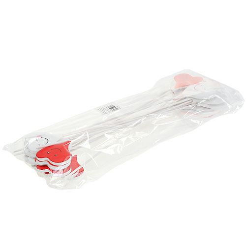 Artikel Plugg dubbelhjärta röd, vit 8cm x 5cm 12st