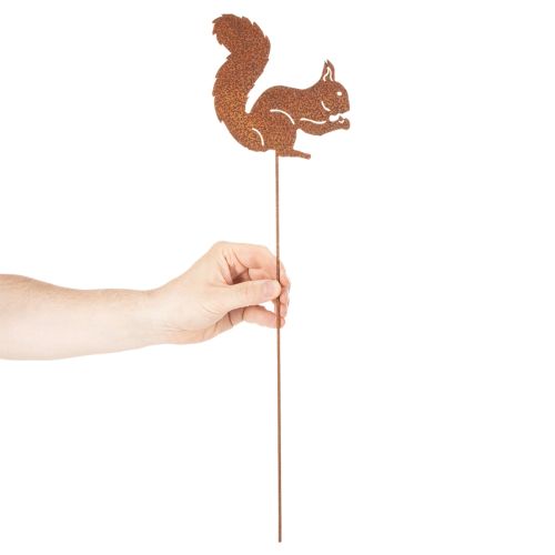 Trädgårdspåke ekorre rost dekorativ påke för rabatt och blomkruka 52cm 2 st | Floristik24.se