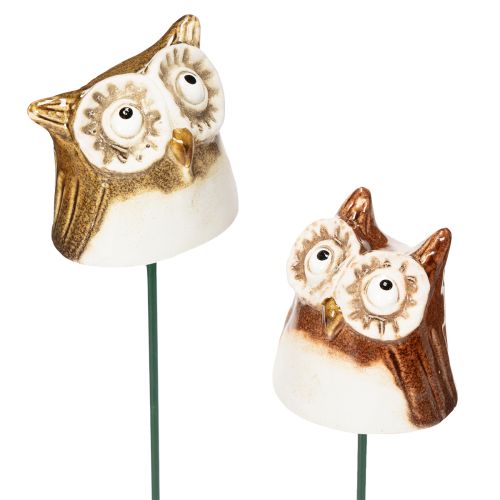 Keramisk ugglepåke dekorativ figur för växter 26 cm 2 st köpa | Floristik24.se