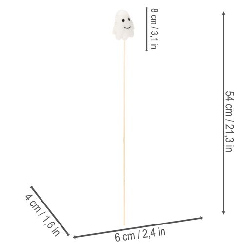 Spökfigurer på träpinnar, Halloweendekoration, 54 cm, 8 stycken | Floristik24.se