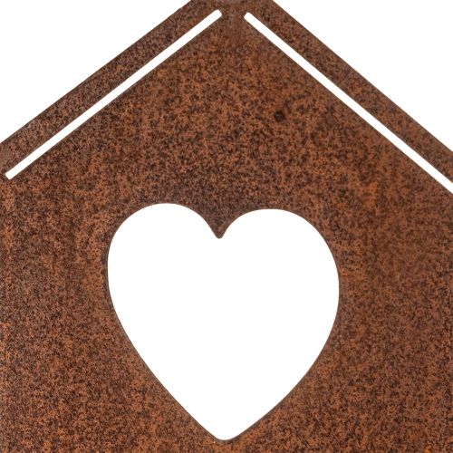 Rostig fågelholk med hjärta och gren, 100 cm | Floristik24.se