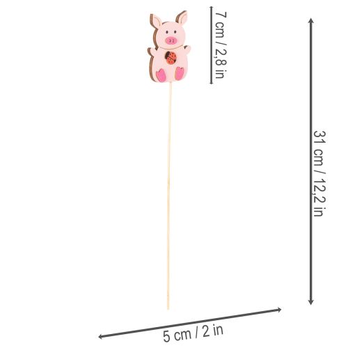 Dekorativ blomdekoration för griskulting, trä, 31 cm, 16 delar | Floristik24.se