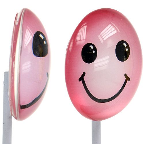 Floristik24 Deco emoticon på pinne blandade färger 3,5cm 8st