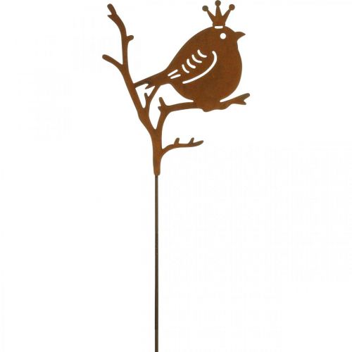 Artikel Patina trädgårdsdekoration plugg metall fågel med krona 6 stycken