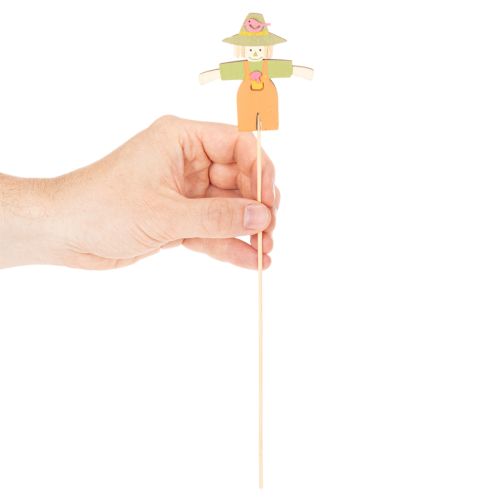 Träfågelskrämdekorationer, blandade färger, 30 cm, 12 bitar | Floristik24.se