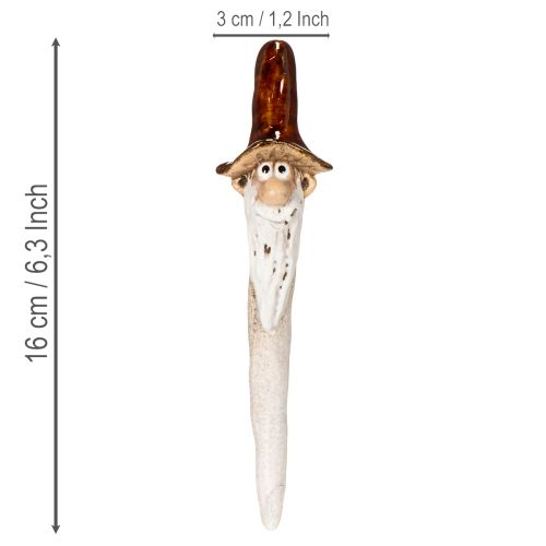 Dekorativ trädgårdstomtefigur för krukor, 16 cm, 2 stycken | Floristik24.se