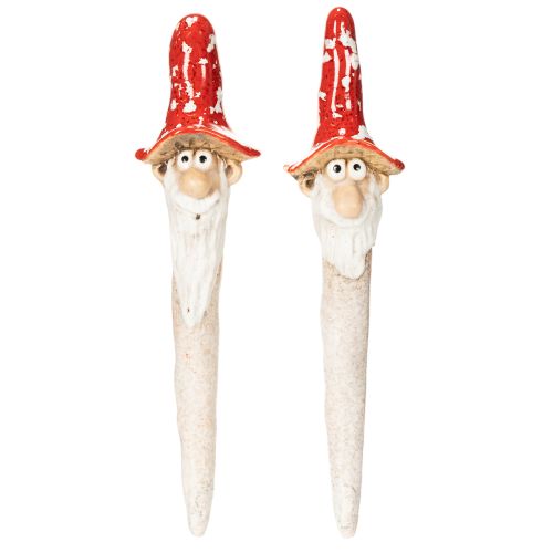 Dvärgfigur att klistra in, med långt skägg och svamphatt, dekoration, 17 cm, 2 stycken | Floristik24.se
