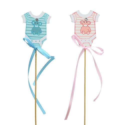 Floristik24 Födelseplugg 5,5cm L25,5cm blå, rosa 24 st